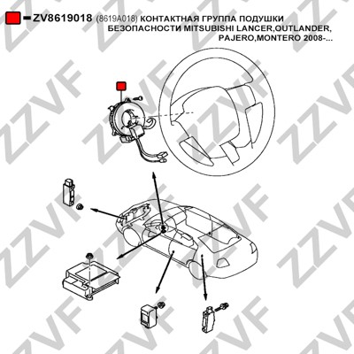 Klockfjäder, airbag Zzvf ZV8619018 ZZVF Klockfjäder, airbag Zzvf ZV8619018 ZZVF