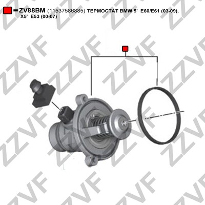Termostat, kylvätska Zzvf ZV88BM ZZVF