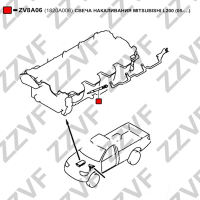 Glödstift Zzvf ZV8A06 ZZVF Glödstift Zzvf ZV8A06 ZZVF