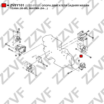Hållare, motorupphängning Zzvf ZV8Y101 ZZVF