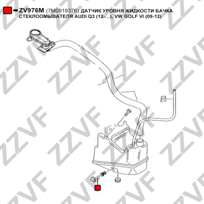 Nivåswitch, spolarvätska Zzvf ZV976M ZZVF