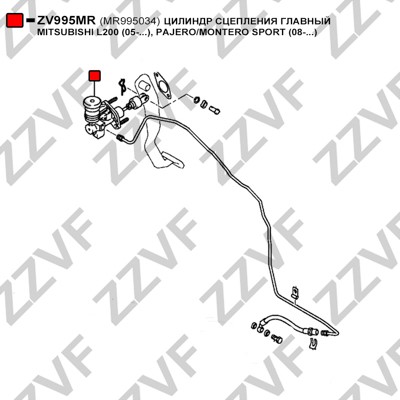 Huvudcylinder, koppling Zzvf ZV995MR ZZVF