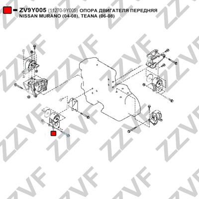 Hållare, motorupphängning Zzvf ZV9Y005 ZZVF