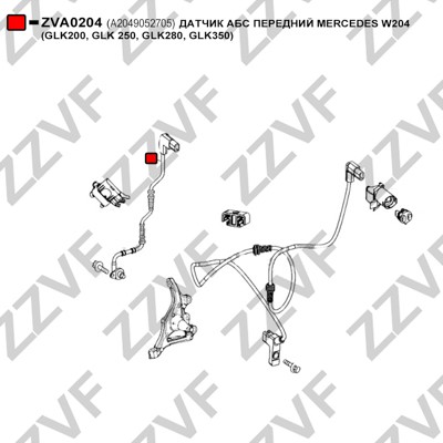 ABS-givare, Sensor, hjulvarvtal, Fram, höger eller vänster Zzvf Z ZZVF