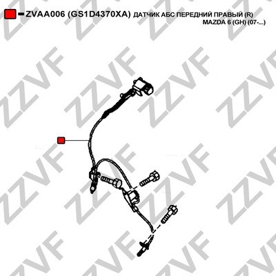 ABS-givare, Sensor, hjulvarvtal, framaxel höger Zzvf ZVAA006 ZZVF