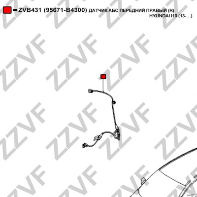 ABS-givare, Sensor, hjulvarvtal, framaxel höger Zzvf ZVB431 ZZVF ABS-givare, Sensor, hjulvarvtal, framaxel höger Zzvf ZVB431 ZZVF