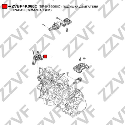 Motorkudde, Höger Zzvf ZVBP4K060C ZZVF