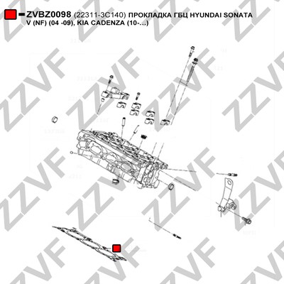 Packning, topplock, Höger Zzvf ZVBZ0098 ZZVF