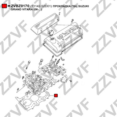 Packning, topplock, Vänster Zzvf ZVBZ0170 ZZVF