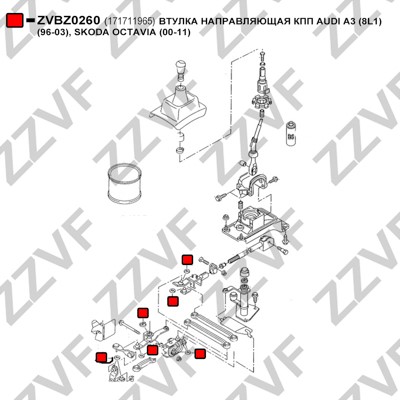 Bussning, växelspak Zzvf ZVBZ0260 ZZVF Bussning, växelspak Zzvf ZVBZ0260 ZZVF