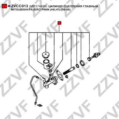 Huvudcylinder, koppling Zzvf ZVCC013 ZZVF
