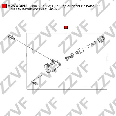 Slavcylinder, koppling Zzvf ZVCC018 ZZVF