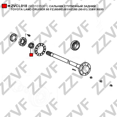 Tätningsring, hjulnav, Bakaxel, Ytter, Höger, Vänster Zzvf ZVCL01 ZZVF Tätningsring, hjulnav, Bakaxel, Ytter, Höger, Vänster Zzvf ZVCL01 ZZVF