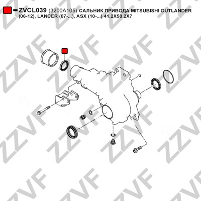 Axelpackning, drivaxel Zzvf ZVCL039 ZZVF