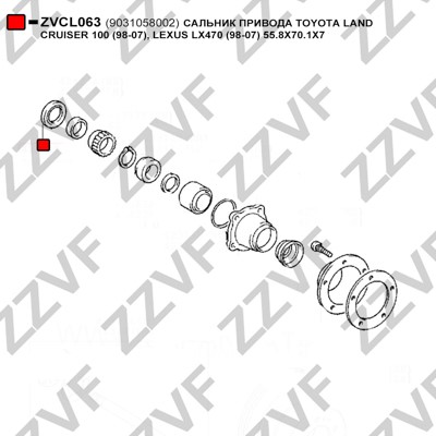 Axelpackning, drivaxel Zzvf ZVCL063 ZZVF