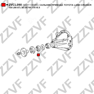Axelpackning, drivaxel Zzvf ZVCL090 ZZVF