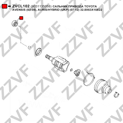 Axelpackning, drivaxel Zzvf ZVCL102 ZZVF Axelpackning, drivaxel Zzvf ZVCL102 ZZVF