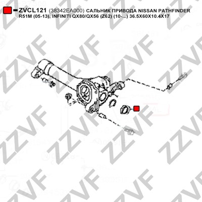 Axelpackning, drivaxel, framaxel vänster Zzvf ZVCL121 ZZVF Axelpackning, drivaxel, framaxel vänster Zzvf ZVCL121 ZZVF