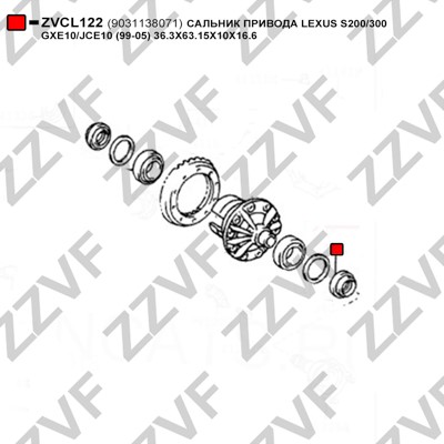 Axelpackning, drivaxel Zzvf ZVCL122 ZZVF