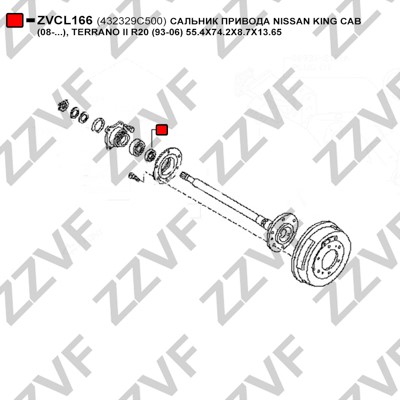 Axelpackning, drivaxel Zzvf ZVCL166 ZZVF