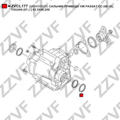 Axelpackning, drivaxel Zzvf ZVCL177 ZZVF