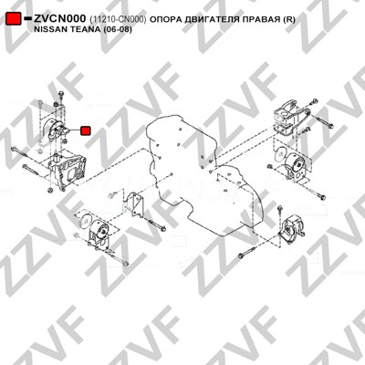 Hållare, motorupphängning Zzvf ZVCN000 ZZVF