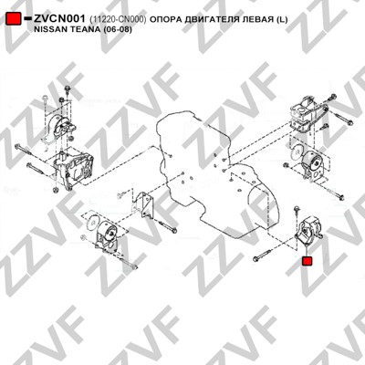 Hållare, motorupphängning Zzvf ZVCN001 ZZVF