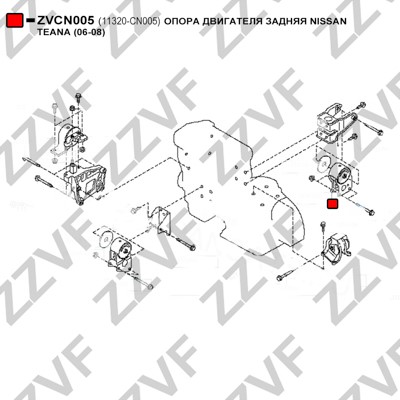 Hållare, motorupphängning Zzvf ZVCN005 ZZVF