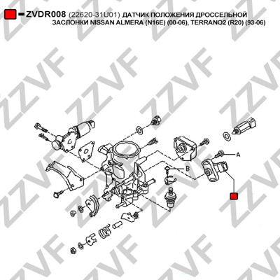 Sensor, gasspjäll Zzvf ZVDR008 ZZVF Sensor, gasspjäll Zzvf ZVDR008 ZZVF