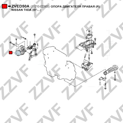 Hållare, motorupphängning Zzvf ZVED50A ZZVF