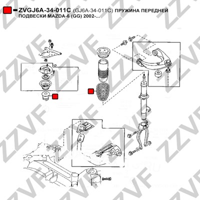 Spiralfjäder, Framaxel Zzvf ZVGJ6A-34-011C ZZVF