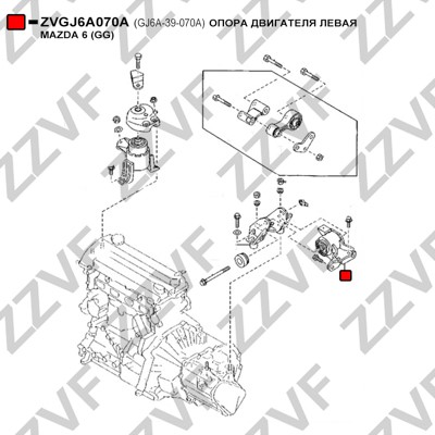 Hållare, motorupphängning Zzvf ZVGJ6A070A ZZVF