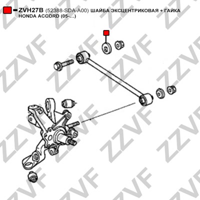 Caster-inställningsbrickor, axelstomme, Bakaxel Zzvf ZVH27B ZZVF
