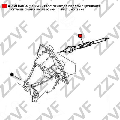 Vajer, koppling Zzvf ZVH6804 ZZVF Vajer, koppling Zzvf ZVH6804 ZZVF