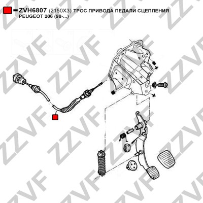 Vajer, koppling Zzvf ZVH6807 ZZVF
