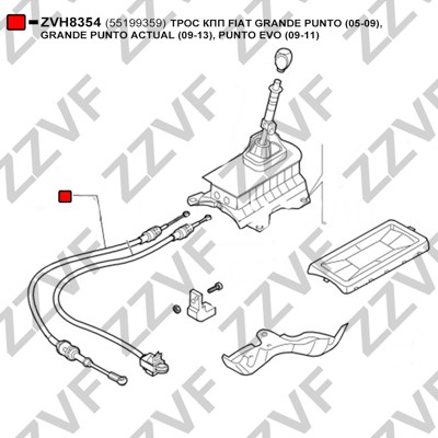 Vajer, manuell transmission Zzvf ZVH8354 ZZVF