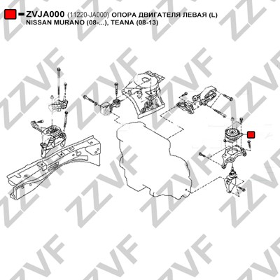 Hållare, motorupphängning Zzvf ZVJA000 ZZVF