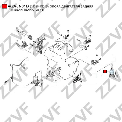 Hållare, motorupphängning Zzvf ZVJN01B ZZVF