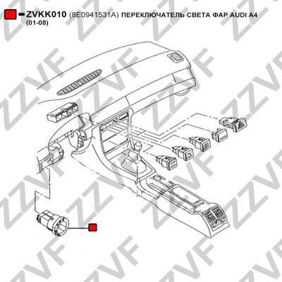 Brytare, huvudstrålkastare Zzvf ZVKK010 ZZVF Brytare, huvudstrålkastare Zzvf ZVKK010 ZZVF