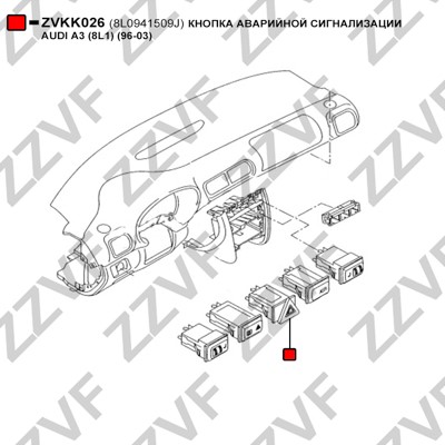 Brytare, varningsblinkers Zzvf ZVKK026 ZZVF