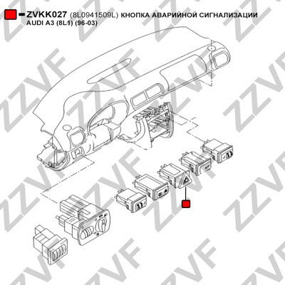 Brytare, varningsblinkers Zzvf ZVKK027 ZZVF