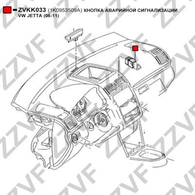 Brytare, varningsblinkers Zzvf ZVKK033 ZZVF