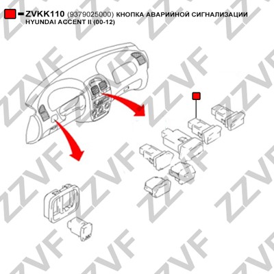 Brytare, varningsblinkers Zzvf ZVKK110 ZZVF