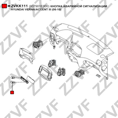 Brytare, varningsblinkers Zzvf ZVKK111 ZZVF