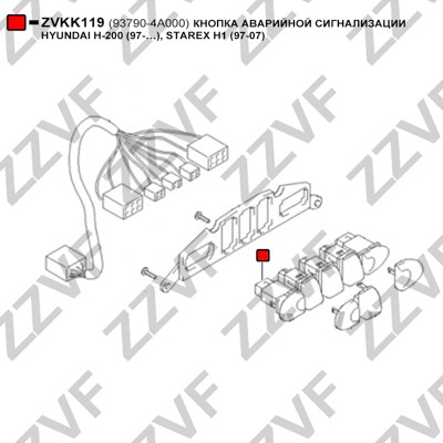 Brytare, varningsblinkers Zzvf ZVKK119 ZZVF