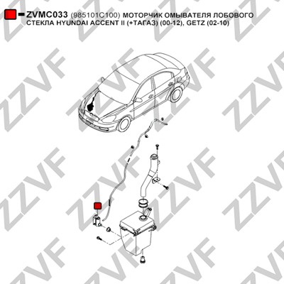 Spolarpump Zzvf ZVMC033 ZZVF