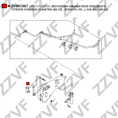 Spolarpump, Fram Zzvf ZVMC067 ZZVF