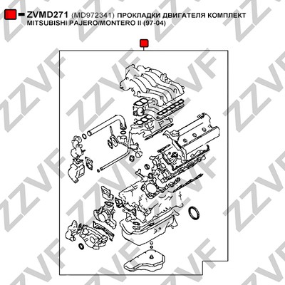Packningssats, topplock / Sotningssats Zzvf ZVMD271 ZZVF