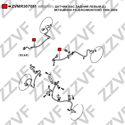 ABS-givare, Sensor, hjulvarvtal, Bakaxel, båda sidor, Höger, Väns ZZVF ABS-givare, Sensor, hjulvarvtal, Bakaxel, båda sidor, Höger, Väns ZZVF