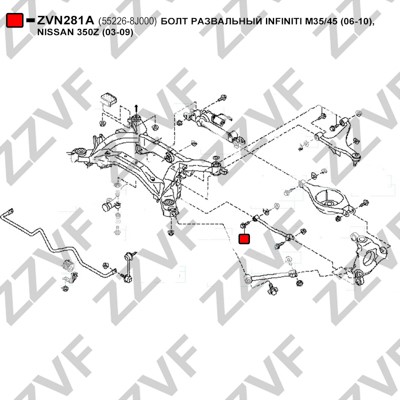 Inställningsskruv, camber Zzvf ZVN281A ZZVF Inställningsskruv, camber Zzvf ZVN281A ZZVF